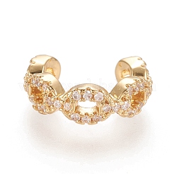 Orecchini a polsino in zircone chiaro con micro pavè di ottone&nbsp;X-EJEW-M195-09G