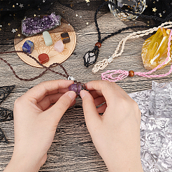 Makramee 7 Chakra Naturstein Anhänger Halskette DIY Bausatz&nbsp;DIY-FH0003-96