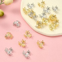 600 capuchon de perles fantaisie en fer plaqué de 2 couleurs.&nbsp;IFIN-YW0003-15