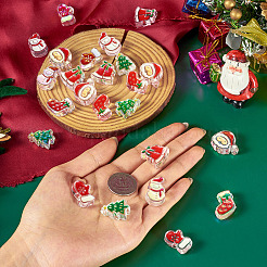 24 Stück 12 Stile Weihnachtsdekorationen Thema undurchsichtige Acrylperlen mit Emaille&nbsp;OACR-TA0004-54