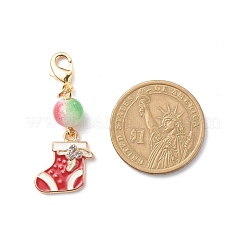 Décorations de pendentif en alliage d'émail sur le thème de noël&nbsp;HJEW-JM00749
