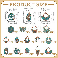 14 pièces 14 styles pendentifs en alliage de style tibétain&nbsp;FIND-TA0010-61