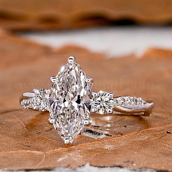 Messing Micro Pave klare Zirkonia Fingerringe&nbsp;FS-WG5249E-03