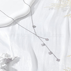 1 Stück Edelstahl-Herz-Halsketten für Damen&nbsp;NJEW-LP0003-22A