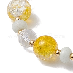 4 pz braccialetti con ciondoli in perline di vetro crackle&nbsp;BJEW-JB11274
