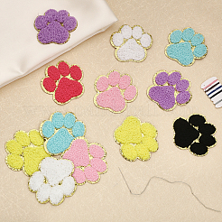 28 Stück 7 Farben Handtuch Stickerei Stil Stoff selbstklebend/aufnähen Patches&nbsp;DIY-CA0004-87