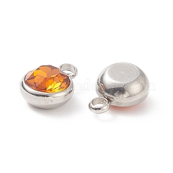 304 Edelstahl-Glas-Strass-Anhänger&nbsp;STAS-E052-56C