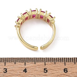 Bagues ouvertes en laiton avec micro pavé de zircones cubiques pour femmes&nbsp;RJEW-L343-16G-02