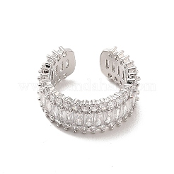 Offene Manschettenringe aus Messing mit Mikropavé und Zirkonia&nbsp;RJEW-R146-13B-P