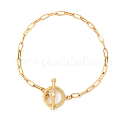 Bracciali a maglie rotonde piatte in acciaio inossidabile 304&nbsp;BJEW-R027-06G-01