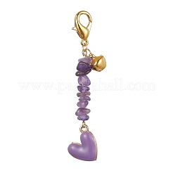 Décoration pendentif cloche coeur en alliage émail&nbsp;HJEW-JM01590