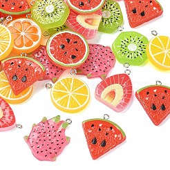 35 colgante de resina opaca pintado con aerosol con temática de frutas de 7 estilos&nbsp;RESI-YW0006-09