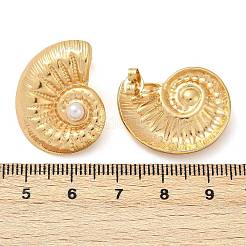Orecchini a bottone in perle di plastica ABS e acciaio inossidabile 304&nbsp;STAS-D368-01A-G