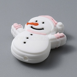 Pupazzo di neve a tema natalizio perline in silicone ecologico per uso alimentare&nbsp;SIL-WH0013-39D
