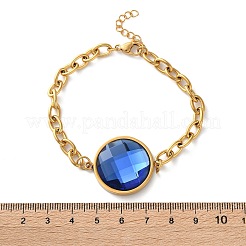 Bracelets à maillons ronds plats en acier inoxydable 304&nbsp;BJEW-A036-10G-01