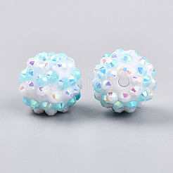 Ab-colore perline strass resina rotonde&nbsp;RESI-S313-14x16-03