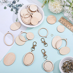 10 ensemble de supports de cabochons pour pendentifs en bois&nbsp;DIY-ME0003-75