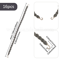 16 Stück gedrehte Polyester-Hosenträger mit Eisenhaken&nbsp;AJEW-SP0001-63D