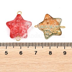 Breloques de connexion en forme d'étoile en verre&nbsp;GLAA-P079-02G-M