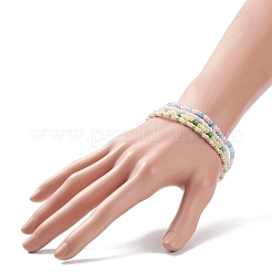 4 pièces 4 bracelets extensibles en perles de verre de couleur pour femmes&nbsp;BJEW-JB08657