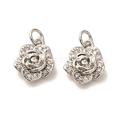Pendenti in zirconi cubici trasparenti in micro pavè di ottone&nbsp;ZIRC-P086-22P