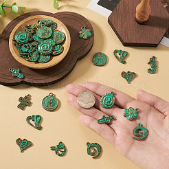 52 pièces 13 styles pendentifs en alliage de style tibétain&nbsp;FIND-TA0010-81