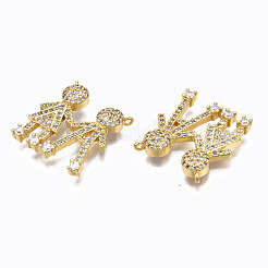 Pendenti in zirconi cubici trasparenti in micro pavè di ottone&nbsp;ZIRC-N039-160-NF