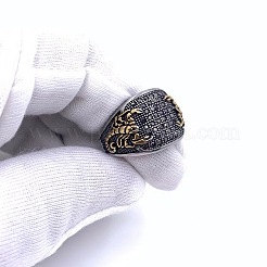 Anelli da uomo in acciaio inossidabile 304 con motivo a scorpione e micro pavé di zirconi cubici&nbsp;FS-WG5AE2F-10