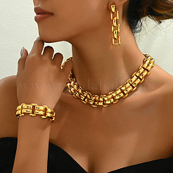 Vintage exotischen Stil Eisen Gliederkette Armbänder & Ohrringe & Halsketten Sets für Frauen&nbsp;CH8318