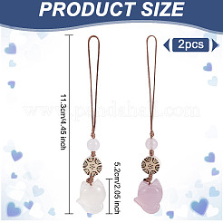 Handybänder aus natürlichem Chalcedon und Holz&nbsp;HJEW-OC00008