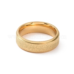 Anello piatto in acciaio inossidabile 201 testurizzato per donna&nbsp;RJEW-I089-36G