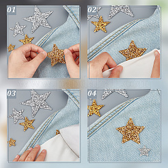 42 Stück Hotfix-Strass im 10-Stil mit Sternen&nbsp;FIND-PH0017-02