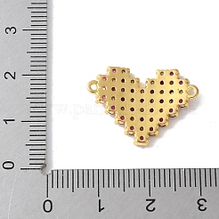 Ciondolo connettore a forma di cuore in ottone micro pavé di zirconi cubici&nbsp;KK-A252-28G-04