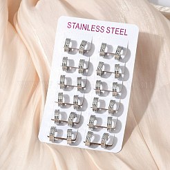 Pendientes de aro de acero inoxidable 304 con efecto pulido&nbsp;EJEW-M001-40C-P