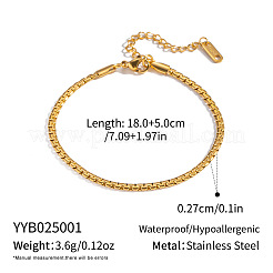 Bracelets à maillons carrés en acier inoxydable 304 de style européen de 2.7 mm pour femmes&nbsp;DP5170-2