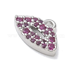 Micro pavé de latón encantos de circonita cúbica rojo violeta medio&nbsp;CU-CBAEC29-03P