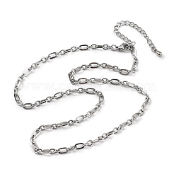 3.5 mm ovale Gliederkettenhalsketten aus 304 Edelstahl&nbsp;NJEW-T016-08P