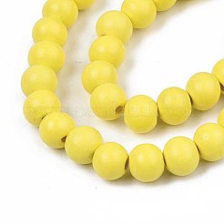 Brins de perles en bois naturel peint&nbsp;WOOD-S053-54K