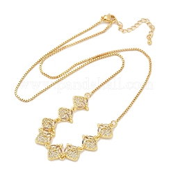 Collane bavaglino con frutta in ottone micro pavé di zirconi cubici trasparenti&nbsp;NJEW-F342-01A-G