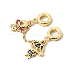 Messing Micro Pave bunte Zirkonia europäischen Baumeln Charms&nbsp;KK-A296-40G