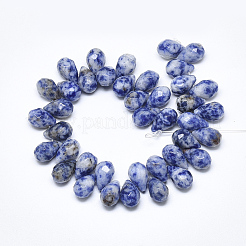 Natürliche blaue Fleck Jaspis Perlen Stränge&nbsp;G-S357-C02-06