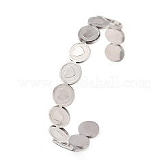 201 brazaletes de acero inoxidable para mujer&nbsp;BJEW-T024-01A-P