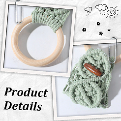 3 portasciugamani in filo di cotone intrecciato a 3 colori&nbsp;AJEW-GF0011-75