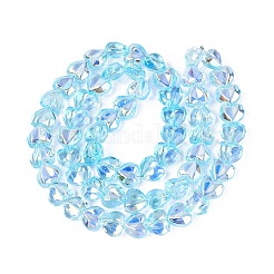 Chapelets de perles en verre transparent électrolytique&nbsp;EGLA-N056-01A-04