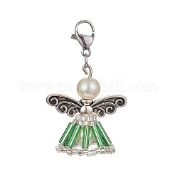Decoraciones colgantes de cuentas de semillas de vidrio de ángel&nbsp;HJEW-MZ00021