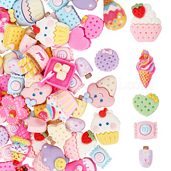 100 Stück 5 Stile undurchsichtige Harz-Decoden-Cabochons&nbsp;CRES-SP0001-05