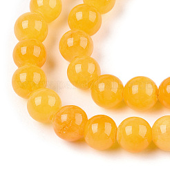 Natur gefärbt gelbe Jade Edelstein-Korn-Stränge&nbsp;G-R271-4mm-Y08