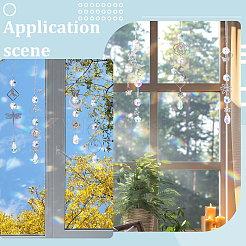 DIY-Bausätze zum Aufhängen von Sonnenfängern aus Edelstahl und Glas mit Sonne und Mond&nbsp;DIY-SC0031-25