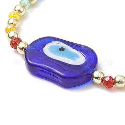 Braccialetto di perline intrecciate a lume malocchio con catene di perline di vetro per le donne&nbsp;BJEW-JB09412