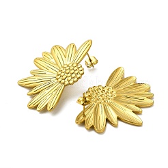 Sonnenblumen-Ohrstecker aus 304 Edelstahl für Damen&nbsp;EJEW-A117-02B-G